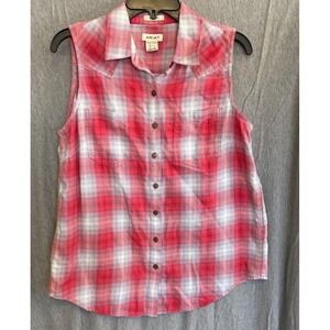 Ariat Large Sleeveless Plaid Shirt Billie Jean Farmcore Cottagecore Western